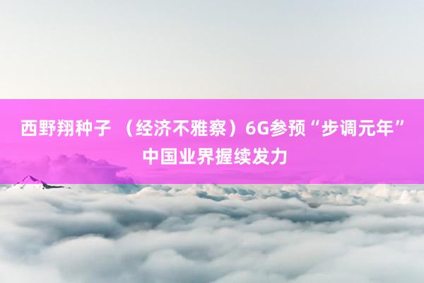 西野翔种子 （经济不雅察）6G参预“步调元年” 中国业界握续发力