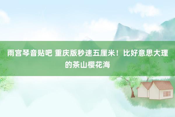 雨宫琴音贴吧 重庆版秒速五厘米！比好意思大理的茶山樱花海