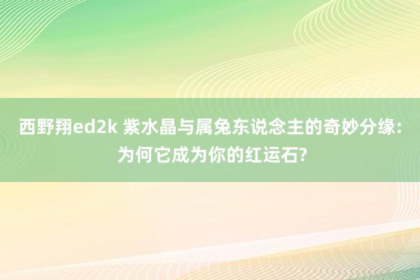 西野翔ed2k 紫水晶与属兔东说念主的奇妙分缘: 为何它成为你的红运石?