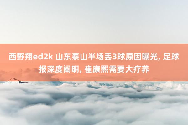 西野翔ed2k 山东泰山半场丢3球原因曝光， 足球报深度阐明， 崔康熙需要大疗养